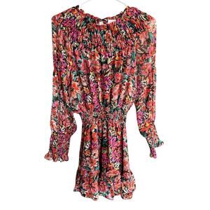 Misa Los Angeles Marin dress lorena Floral Long Sleeve Mini Size S Flirty